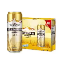 [家乐福商品] 哈尔滨小麦王啤酒500ml3连罐 6/箱