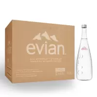 企采严选法国原装进口 依云天然矿泉水 750ml*12整箱玻璃瓶