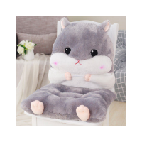 仓鼠连体坐垫暖手抱枕靠垫一体椅垫可分拆靠背 大号灰色
