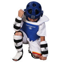 爱顺62 跆拳道护具(蓝色) 实战护具训练加厚实战比赛型 面罩套装 G