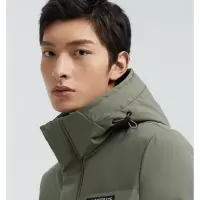 波司登休闲连帽羽绒服男短款 焦橄榄185/100A