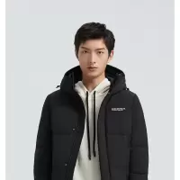 波司登休闲连帽羽绒服男短款 黑色180/96A