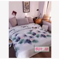 水洗氨肤棉夏被枫叶 200*230cm 绿