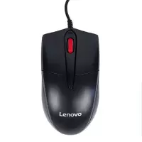 联想(Lenovo) FML301有线笔记本台式机电脑办公USB光电鼠标 黑色
