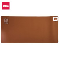 得力(deli)18351电脑暖手桌面发热板 办公室鼠标加热学生保暖桌垫毯电热台板写字台发热垫棕色(700*330mm)