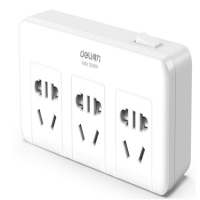 得力(deli)18304转换插头 总控开关 1转3插座 接线板转换插头/电源转换器 3位组合孔 无线转换插座