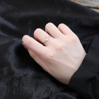 老庙黄金 S925银饰戒指小鹿一鹿有你戒指女