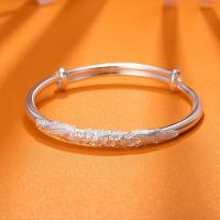 老庙黄金 老庙足银手镯吟花花丝手镯银手镯女