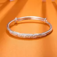 老庙黄金 老庙足银手镯吟花花丝手镯银手镯女