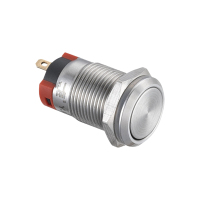 一佳 开关按钮 不锈钢Φ12平头自锁钮 焊接脚 GQ12BF-10Z/J/S 带灯电压24V 绿色