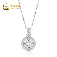 中国黄金圆形吊坠套链