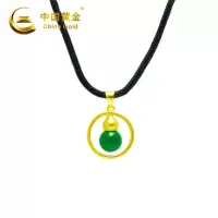中国黄金S925银镶玉髓葫芦
