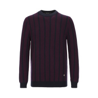 鄂尔多斯|MEN'S新品秋冬羊毛羊绒竖条纹半高领羊毛衫男