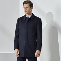 鄂尔多斯|MEN'S新品秋冬纯色简约美丽诺羊毛商务男士大衣