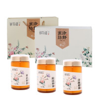 鲜物道 珍蜂蜜坊三合一组合装1350g 液态土蜂蜜枣花蜜椴树蜜洋槐蜜春节送礼