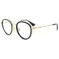 【免费配镜片】【新品】GUCCI/古驰 蜜蜂织带都市造型系列百搭圆形简约款假日旅行版男士光学眼镜GG0608OK