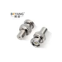 博扬 BNC/Q9公转莲花母头 AV音视频插头同轴电缆转换头 BY-BNC/RCA-JK10 10个装