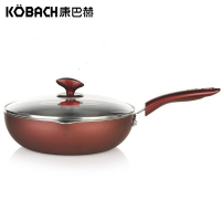 康巴赫(KBH)煎锅少烟锅不粘煎锅28cm明火燃气灶电磁炉通用煎锅带盖煎锅礼盒装