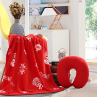 大嘴猴 U型枕毯套装