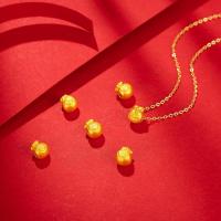 老庙黄金 足金黄金LOVE爱心福袋转运珠吊坠配石榴石手链