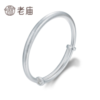 老庙黄金 足银实心古法手镯