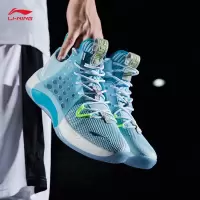 李宁篮球鞋男鞋音速7运动鞋男子一体织舒适透气中帮袜套鞋耐磨减震回弹轻质学生战靴专业比赛鞋43.5