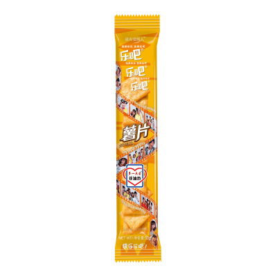 乐吧烧烤味非油炸薯片50g*16条整盒网红休闲零食香脆膨化食品小吃薯片