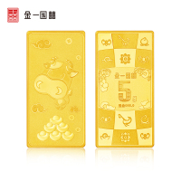 金一国囍AU9999牛年工艺5克金条金砖金块5g黄金金条 投资收藏系列 支持回购（计价） AGX002-5