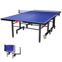 YOU-YOU 红双喜DHS系列 专业比赛乒乓球台TK2019 室内专业 移动折叠乒乓球桌(赠网架)