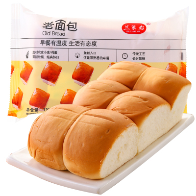 兰象岩老面包早餐手撕面包零食老式面包传统原味老面包300g