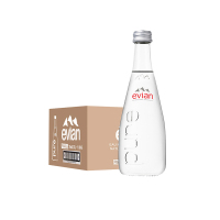 evian/依云 法国高端纯净饮用矿泉水330ml*20整箱玻璃瓶