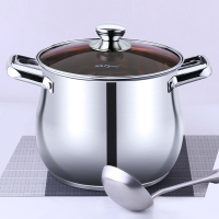 远发(yuanfa) 不锈钢汤锅煮锅两用24CM特高汤锅