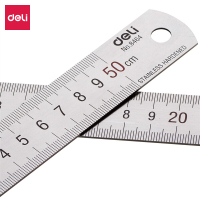 得力(deli)50cm不锈钢直尺 测量绘图刻度尺子 带公式换算表 办公用品 8464/