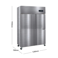 立式四门冰箱商用 厨房冰箱冷冻冷藏冷冻柜 1200*750*1750