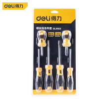 得力工具DL3502 6件套 鱼lei柄螺丝批 6件套