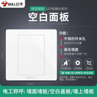 公牛开关插座面板G07白家用86型- 空白面板 G07经典白