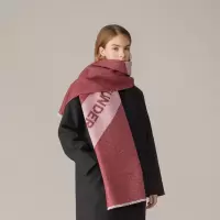 WQMD蕉下松元系列羊毛保暖围巾馥郁红-腮红粉