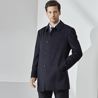 鄂尔多斯 | MEN'S 秋冬纯羊毛柔软顺滑格纹商务男士大衣