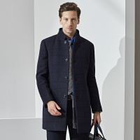 鄂尔多斯 | MEN'S 秋冬格纹商务毛呢大衣男