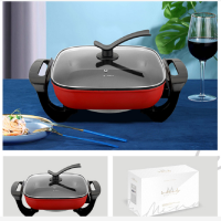 英麦斯 美奥多功能电方锅YAZT2038DQ 红色