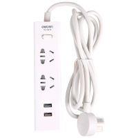 得力(deli) 得力插线板 接线板 1.8米电源插座 带USB口接线板 快速充电USB排插 18216 单个装