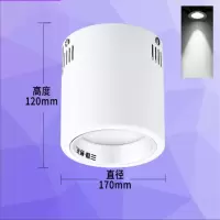 三雄极光LED筒灯悦雅LED明装筒灯12W吸顶式安装