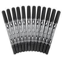 齐心(COMIX)MK804 记号笔0.5mm和2.0mm 小双头 黑色 144支装