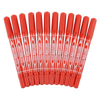 齐心(COMIX)MK804 记号笔0.5mm和2.0mm 小双头 红色 144支装