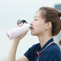 无螺纹单手保冷暖壶 355ml 樱花粉