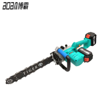 博霸BOBA-38-9充电式4.0Ah电锯4电2充锂电池大功率电链锯 户外无线多功能伐木锯