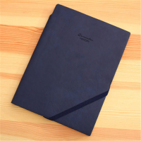 得力 22215 商务插笔皮面本25K(深蓝) 单本装