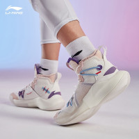 李宁LI-NING 2020秋冬新品 音速8 男子高帮篮球专业比赛鞋 云雾白/柔玫瑰粉-3 42
