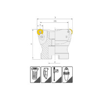 ZOTO 数控面铣刀盘 CNC加工中心铣床平面圆刀盘6R50-22-4T 单支装 2个起订量