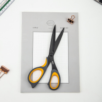 得力(deli)77757 210mm大号不锈钢剪刀 家用办公美工剪子裁缝剪 黑色S